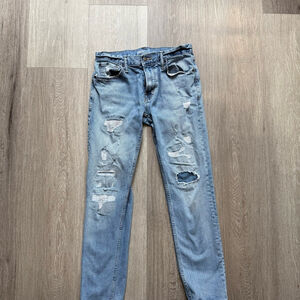 Old Navy Blue Skinny Jeans Distressed Style 31 30
